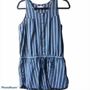 Sandy & Sid Romper in Navy and Blue Stripe